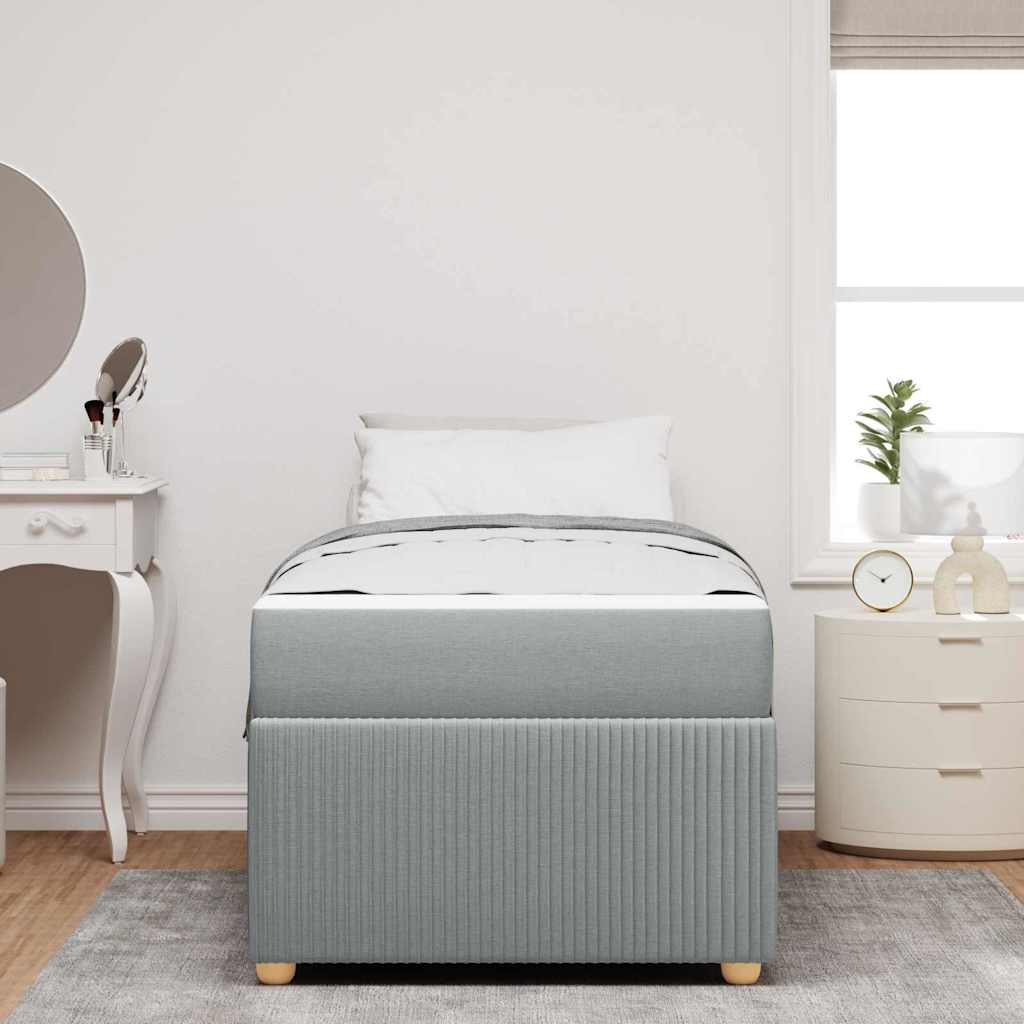 Bedframe met matras Lichtgrijs 80 x 200 cm Stof is nu te koop bij PeponiXL, paradijselijk wonen!