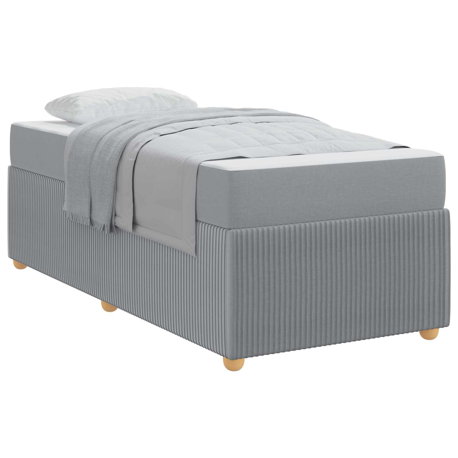Bedframe met matras Lichtgrijs 80 x 200 cm Stof is nu te koop bij PeponiXL, paradijselijk wonen!