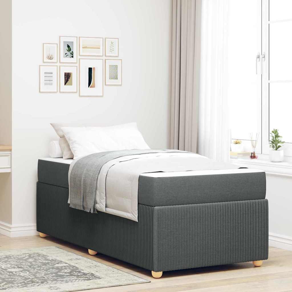 Bedframe met matras Donkergrijs 80 x 200 cm Stof is nu te koop bij PeponiXL, paradijselijk wonen!