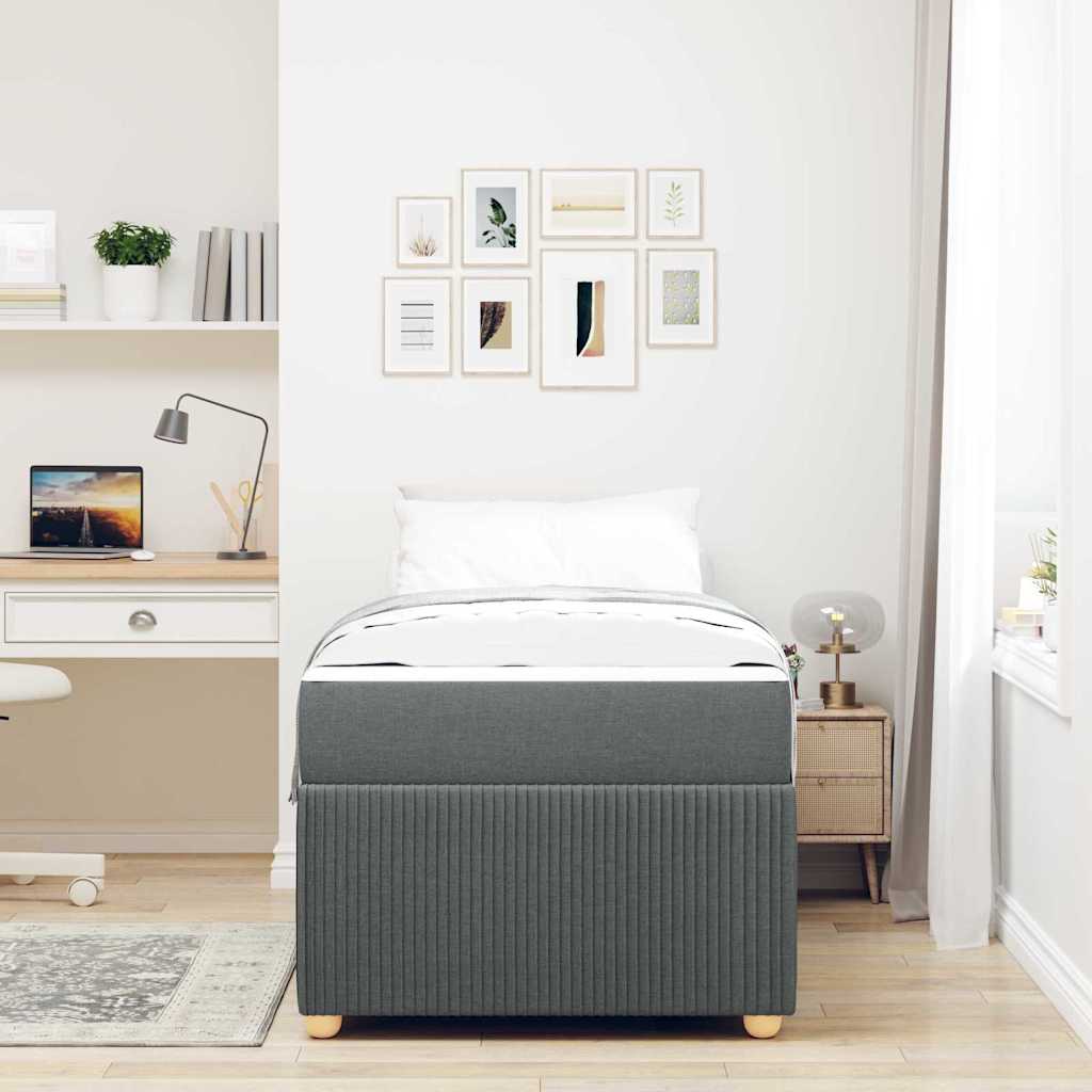 Bedframe met matras Donkergrijs 80 x 200 cm Stof is nu te koop bij PeponiXL, paradijselijk wonen!