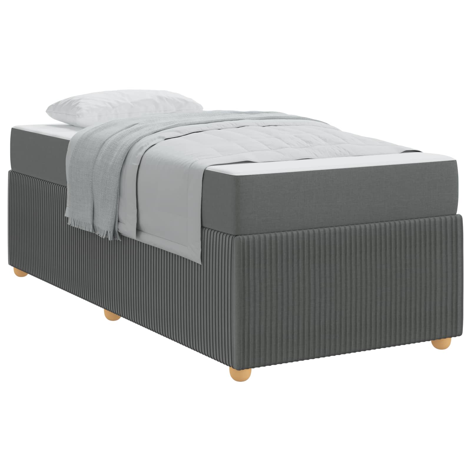 Bedframe met matras Donkergrijs 80 x 200 cm Stof is nu te koop bij PeponiXL, paradijselijk wonen!