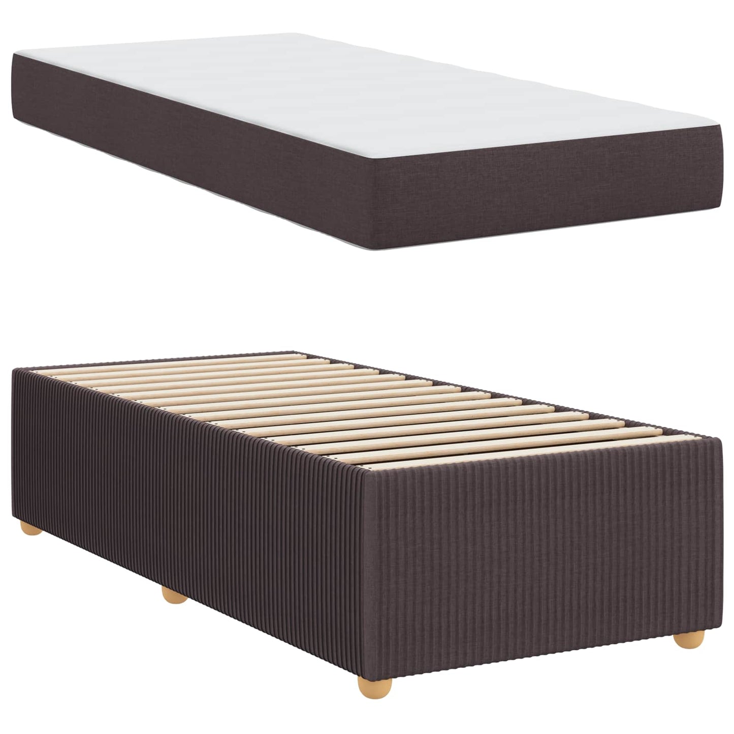 Bedframe met matras Donkerbruin 80 x 200 cm Stof is nu te koop bij PeponiXL, paradijselijk wonen!