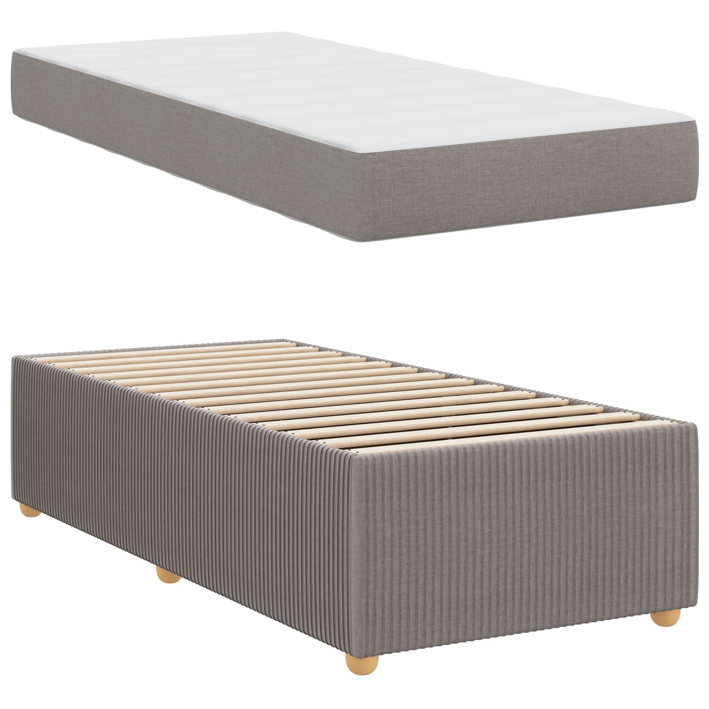 Bedframe met matras Taupe 80 x 200 cm Stof is nu te koop bij PeponiXL, paradijselijk wonen!