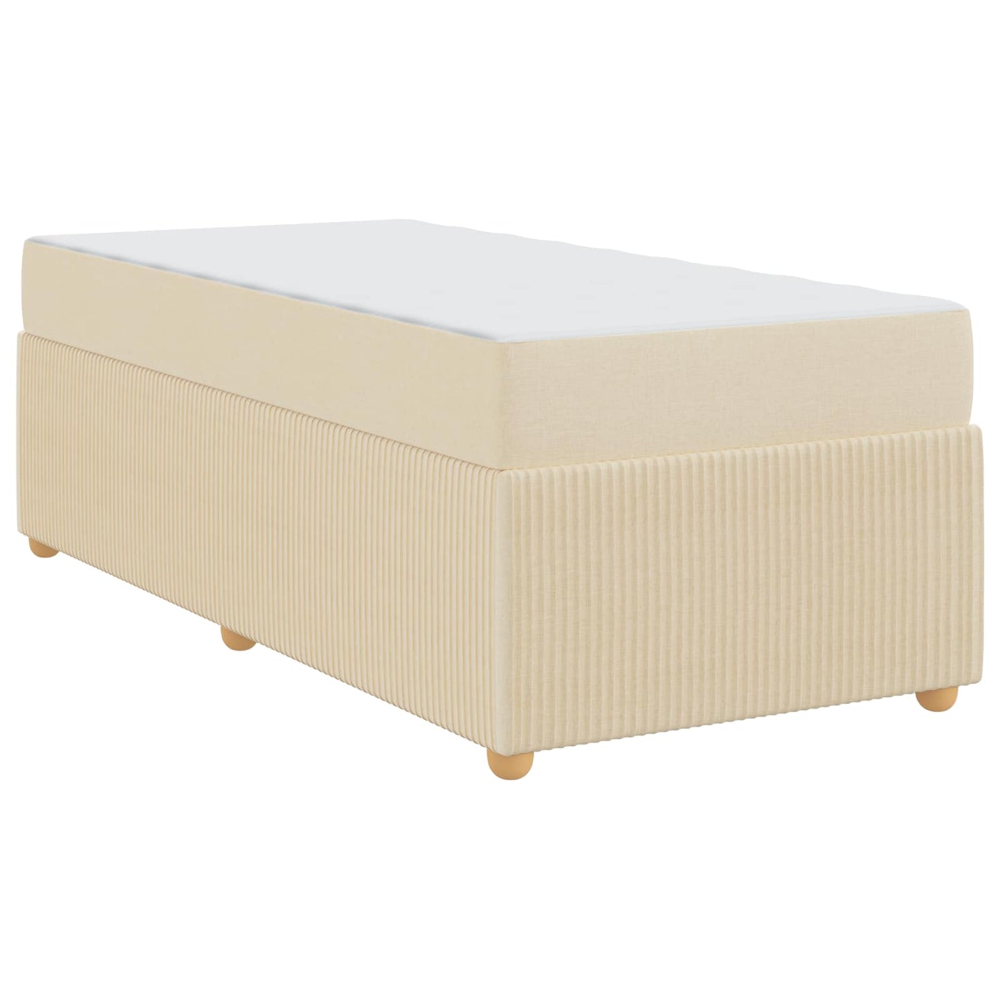 Bedframe met matras Crème 80 x 200 cm Stof is nu te koop bij PeponiXL, paradijselijk wonen!