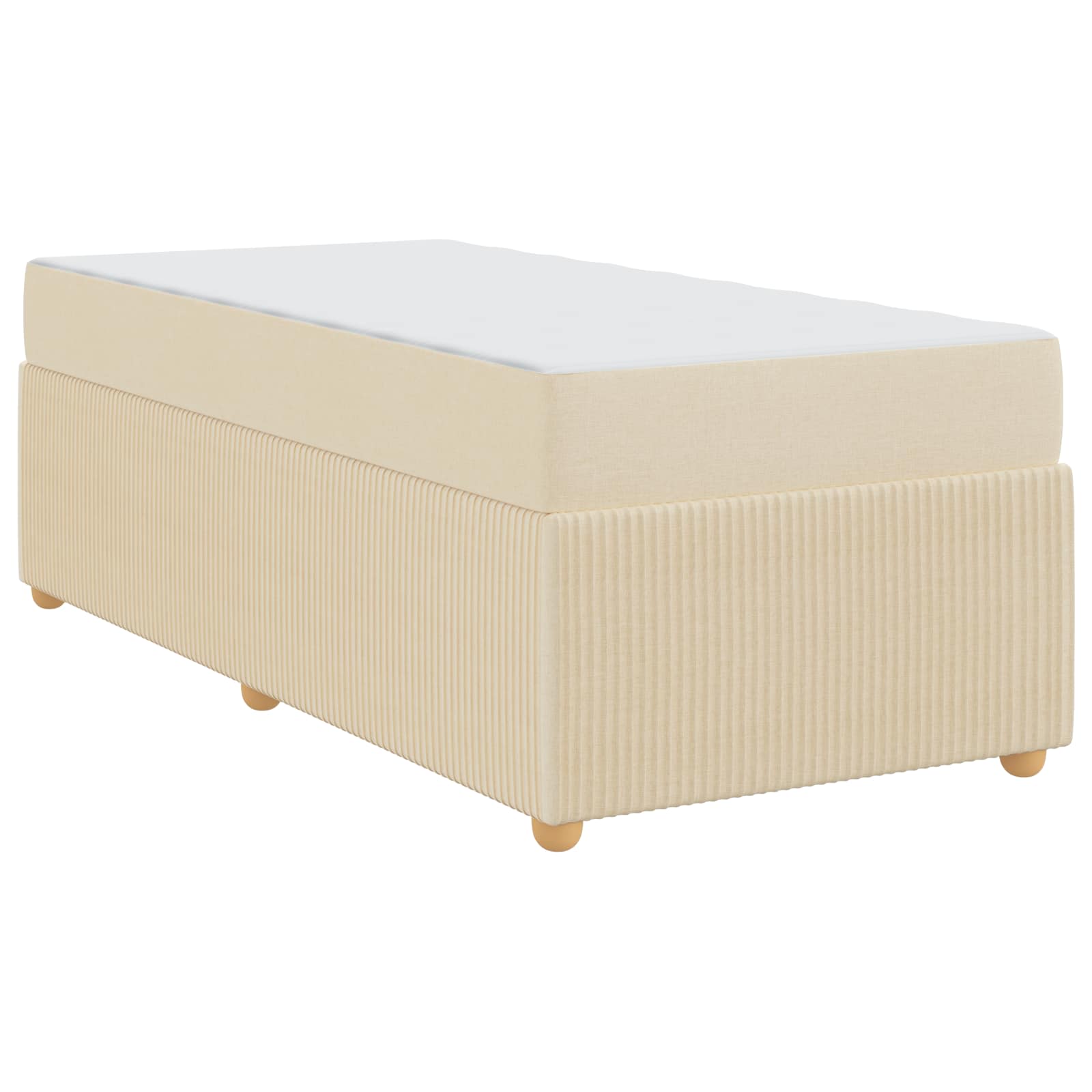 Bedframe met matras Crème 80 x 200 cm Stof is nu te koop bij PeponiXL, paradijselijk wonen!