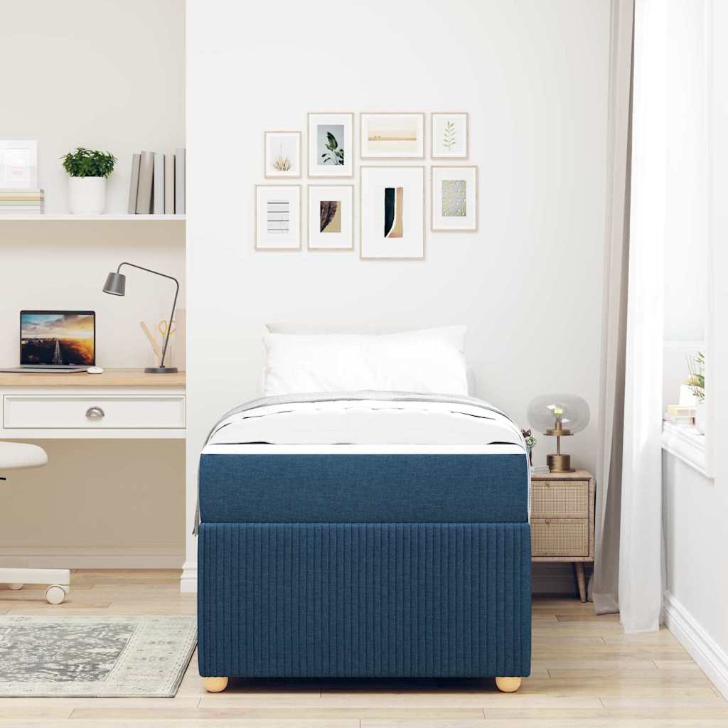 Bedframe met matras Blauw 80 x 200 cm Stof is nu te koop bij PeponiXL, paradijselijk wonen!