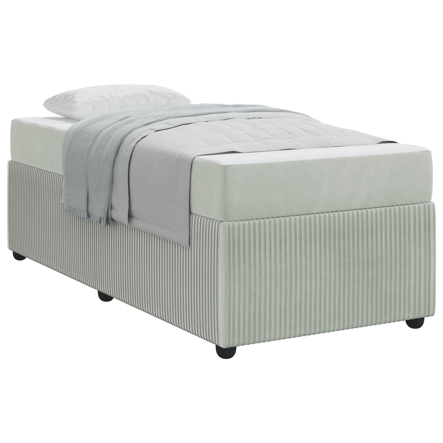 Bedframe met matras Lichtgrijs 80 x 200 cm Stof is nu te koop bij PeponiXL, paradijselijk wonen!