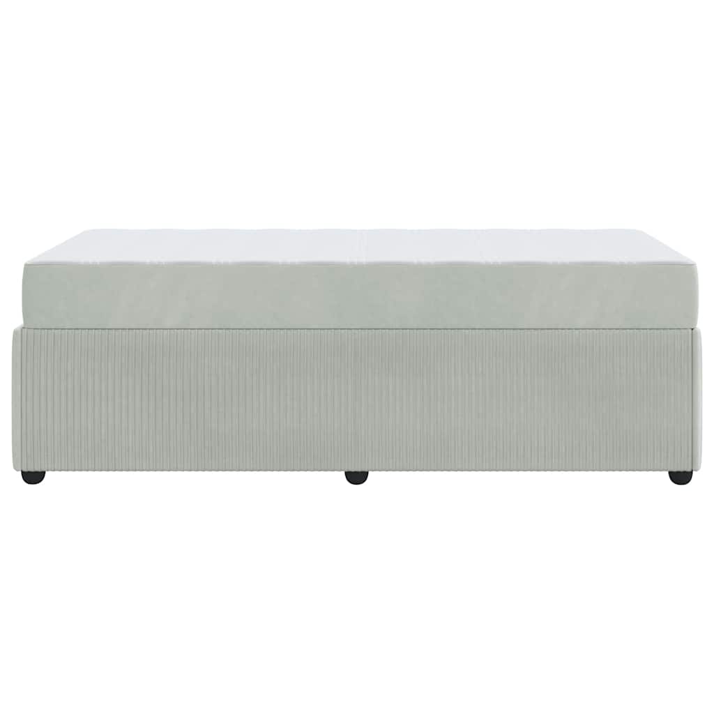 Bedframe met matras Lichtgrijs 80 x 200 cm Stof is nu te koop bij PeponiXL, paradijselijk wonen!