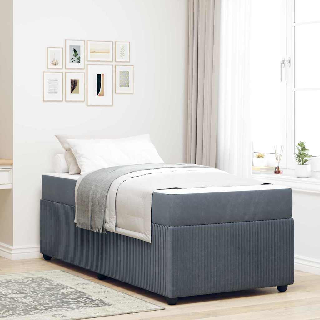 Bedframe met matras Donkergrijs 80 x 200 cm Stof is nu te koop bij PeponiXL, paradijselijk wonen!