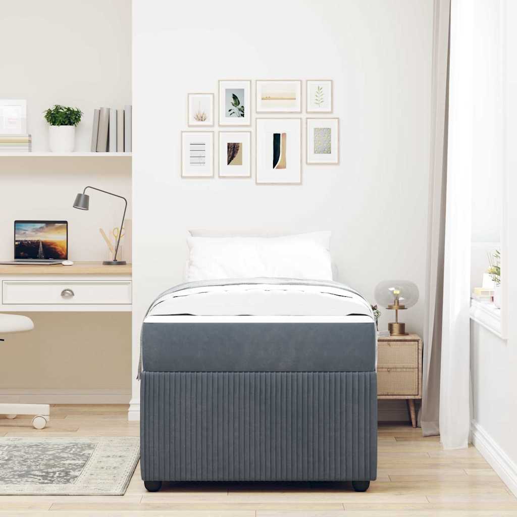 Bedframe met matras Donkergrijs 80 x 200 cm Stof is nu te koop bij PeponiXL, paradijselijk wonen!