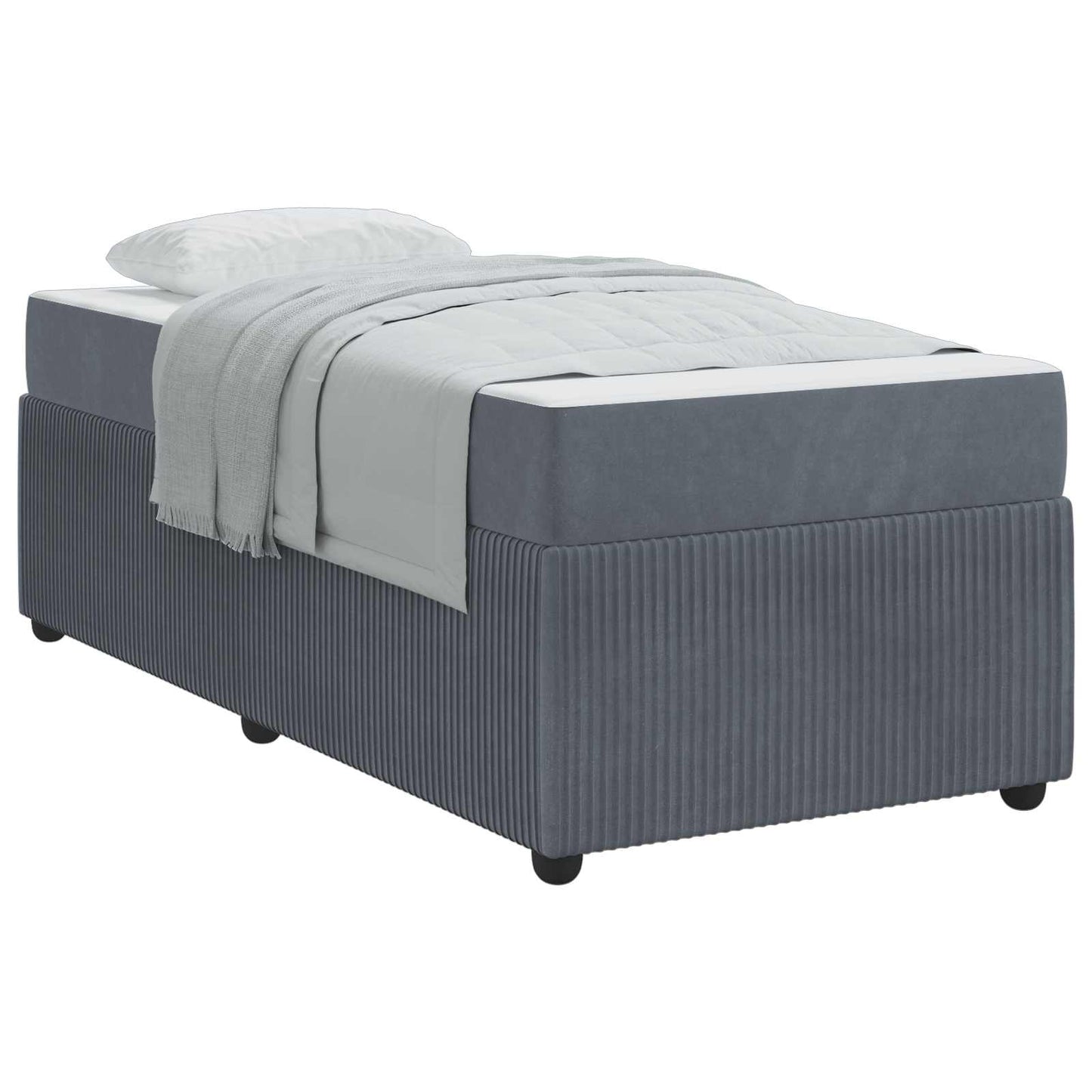 Bedframe met matras Donkergrijs 80 x 200 cm Stof is nu te koop bij PeponiXL, paradijselijk wonen!