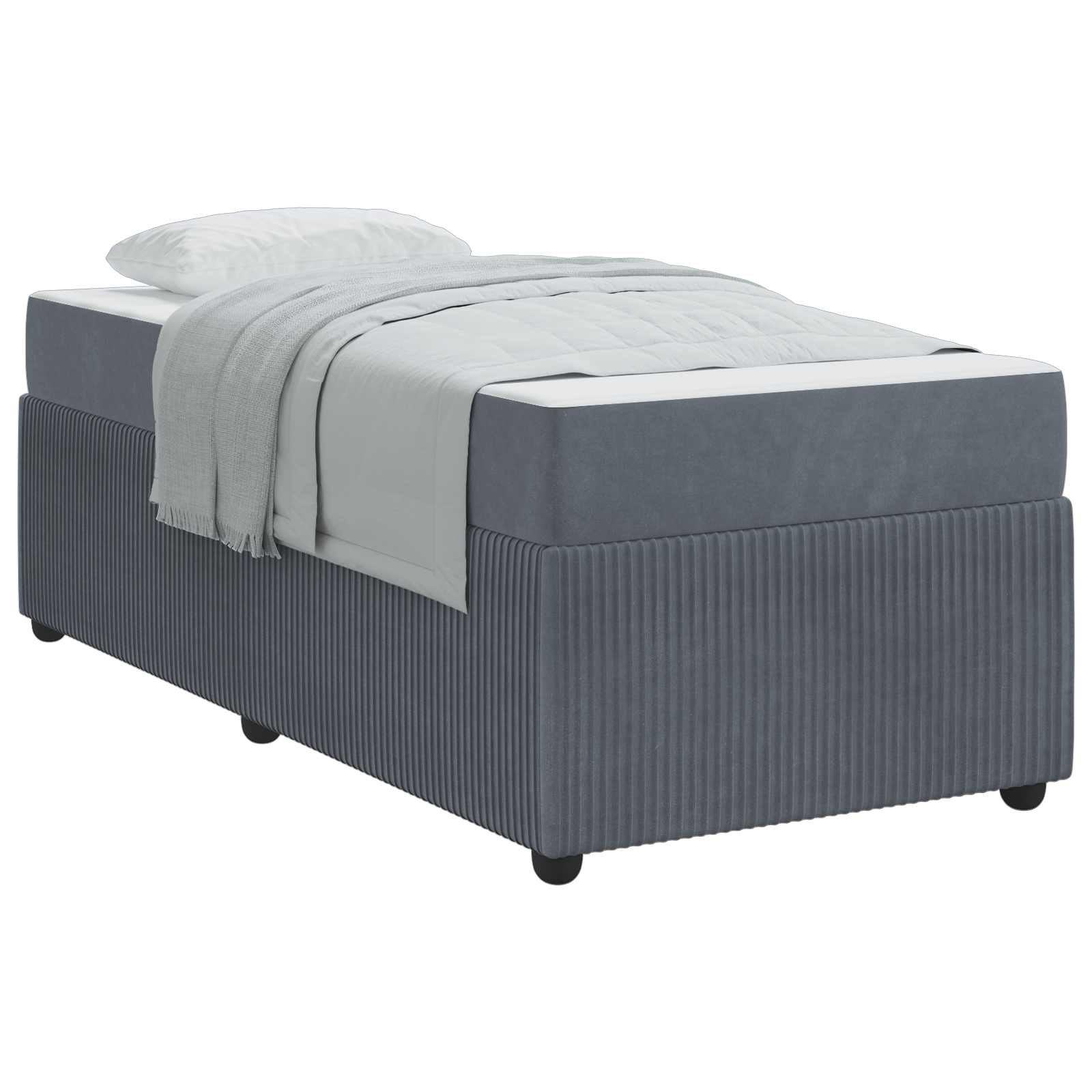 Bedframe met matras Donkergrijs 80 x 200 cm Stof is nu te koop bij PeponiXL, paradijselijk wonen!