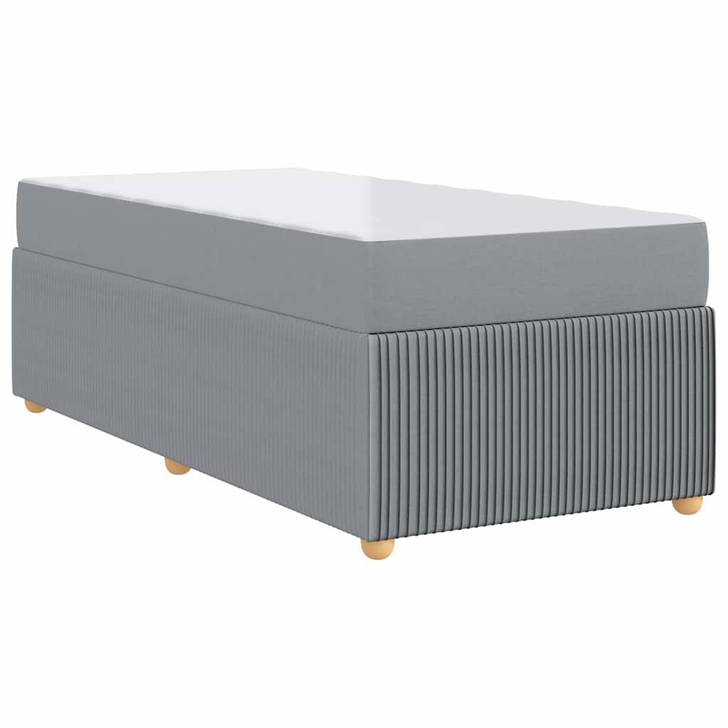 Bedframe met matras Lichtgrijs 90 x 190 cm Stof is nu te koop bij PeponiXL, paradijselijk wonen!