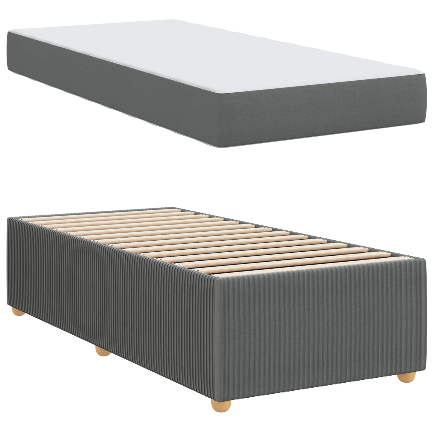 Bedframe met matras Donkergrijs 90 x 190 cm Stof is nu te koop bij PeponiXL, paradijselijk wonen!