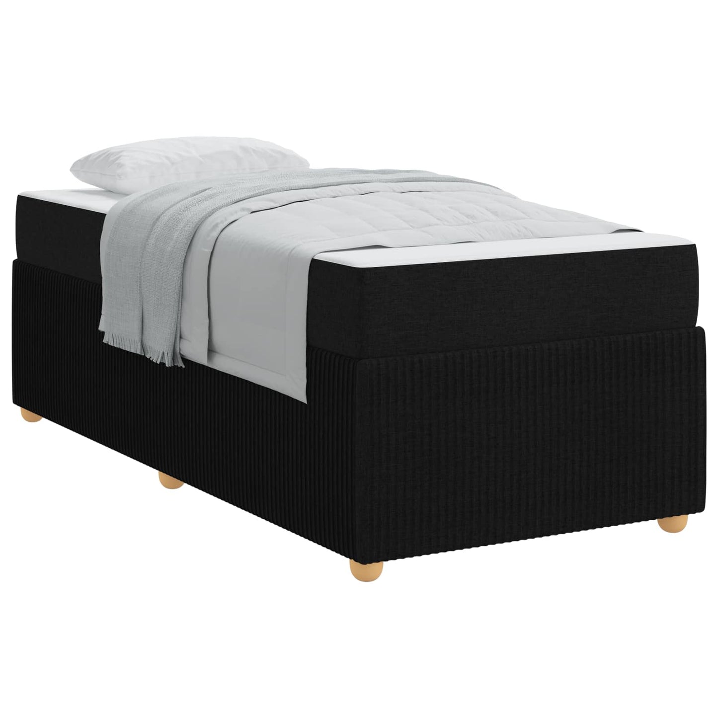 Bedframe met matras Zwart 90 x 190 cm Stof is nu te koop bij PeponiXL, paradijselijk wonen!