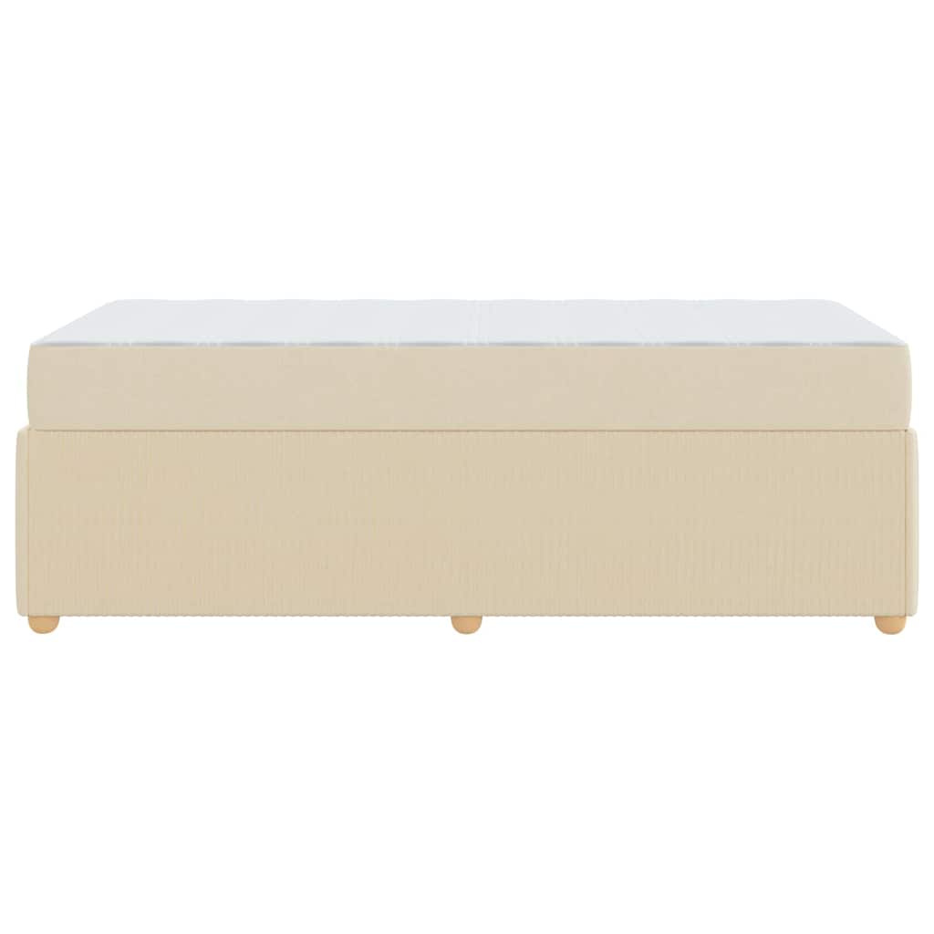 Bedframe met matras Crème 90 x 190 cm Stof is nu te koop bij PeponiXL, paradijselijk wonen!
