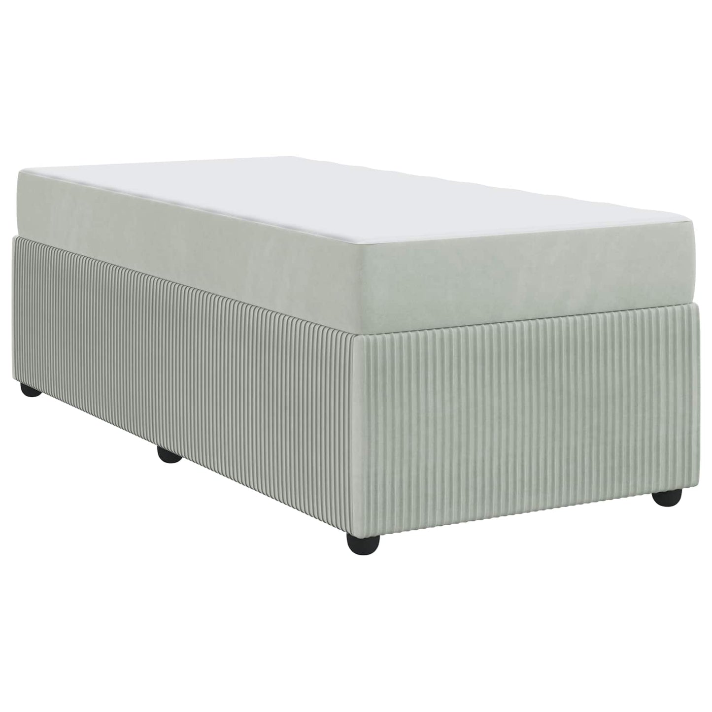 Bedframe met matras Lichtgrijs 90 x 190 cm Stof is nu te koop bij PeponiXL, paradijselijk wonen!