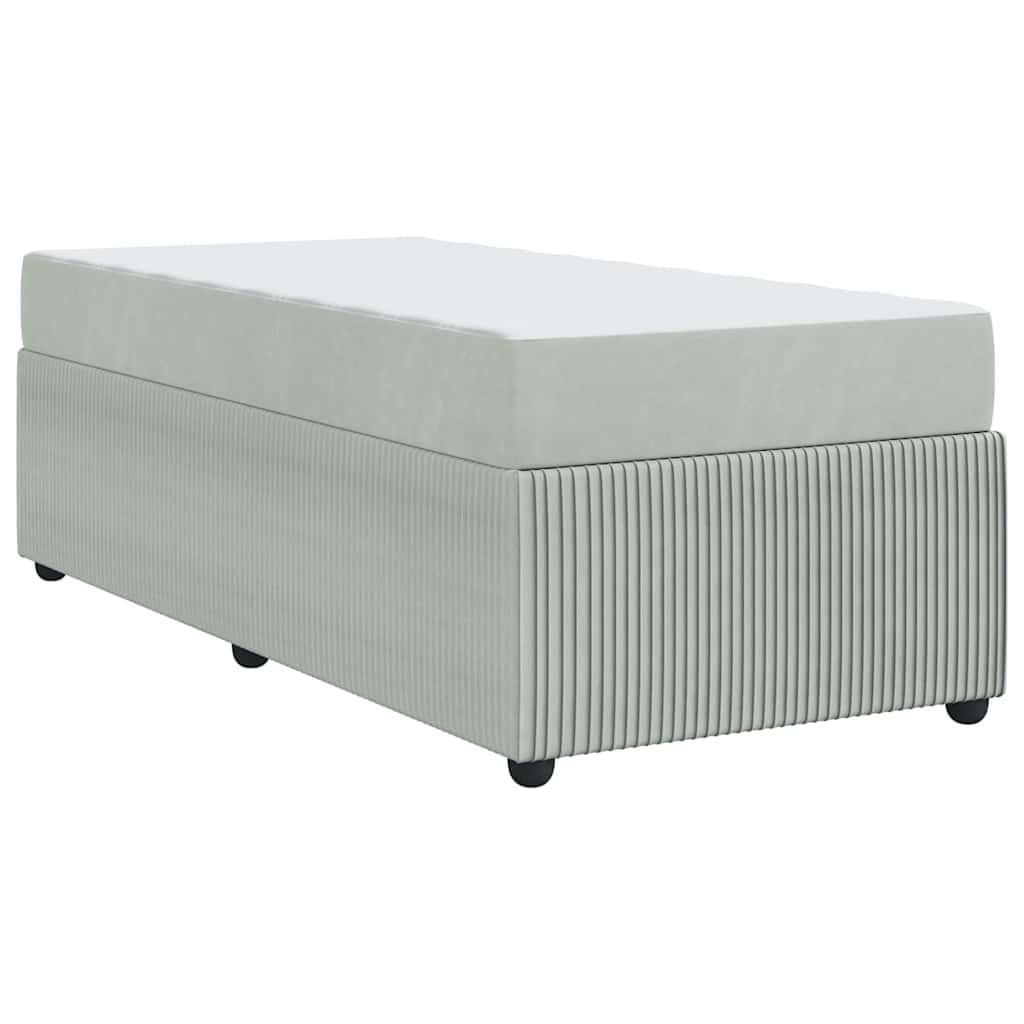 Bedframe met matras Lichtgrijs 90 x 190 cm Stof is nu te koop bij PeponiXL, paradijselijk wonen!