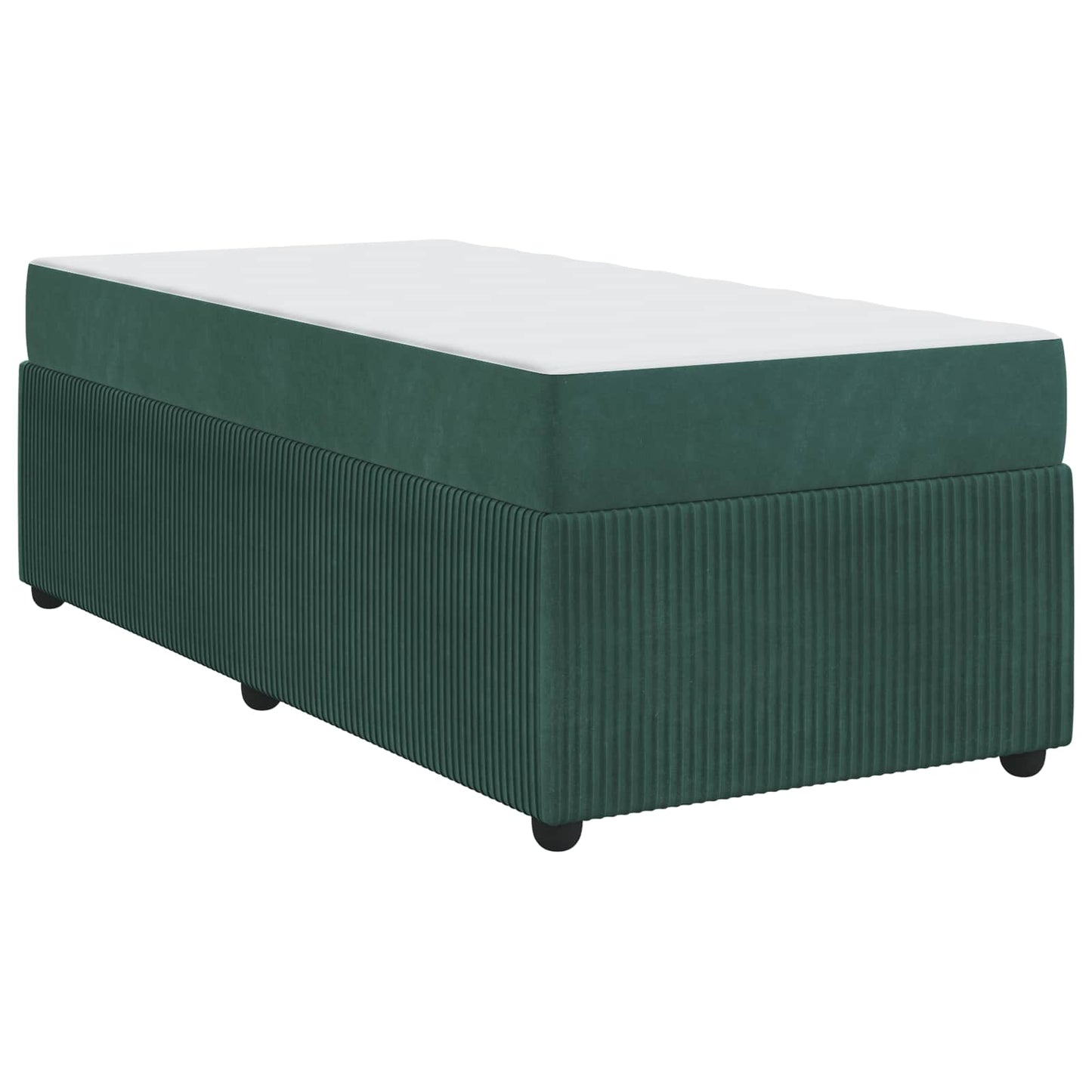 Bedframe met matras Donkergroen 90 x 190 cm Stof is nu te koop bij PeponiXL, paradijselijk wonen!