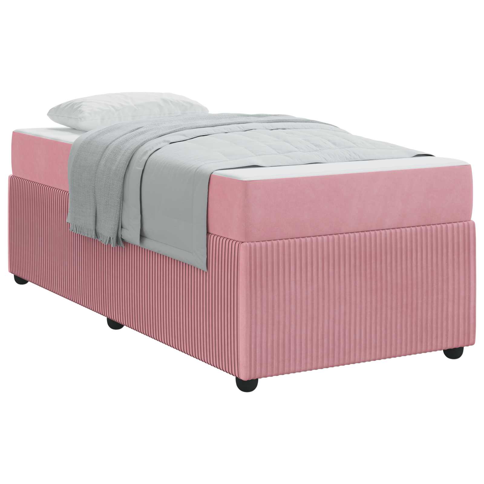 Bedframe met matras Roze 90 x 190 cm Stof is nu te koop bij PeponiXL, paradijselijk wonen!