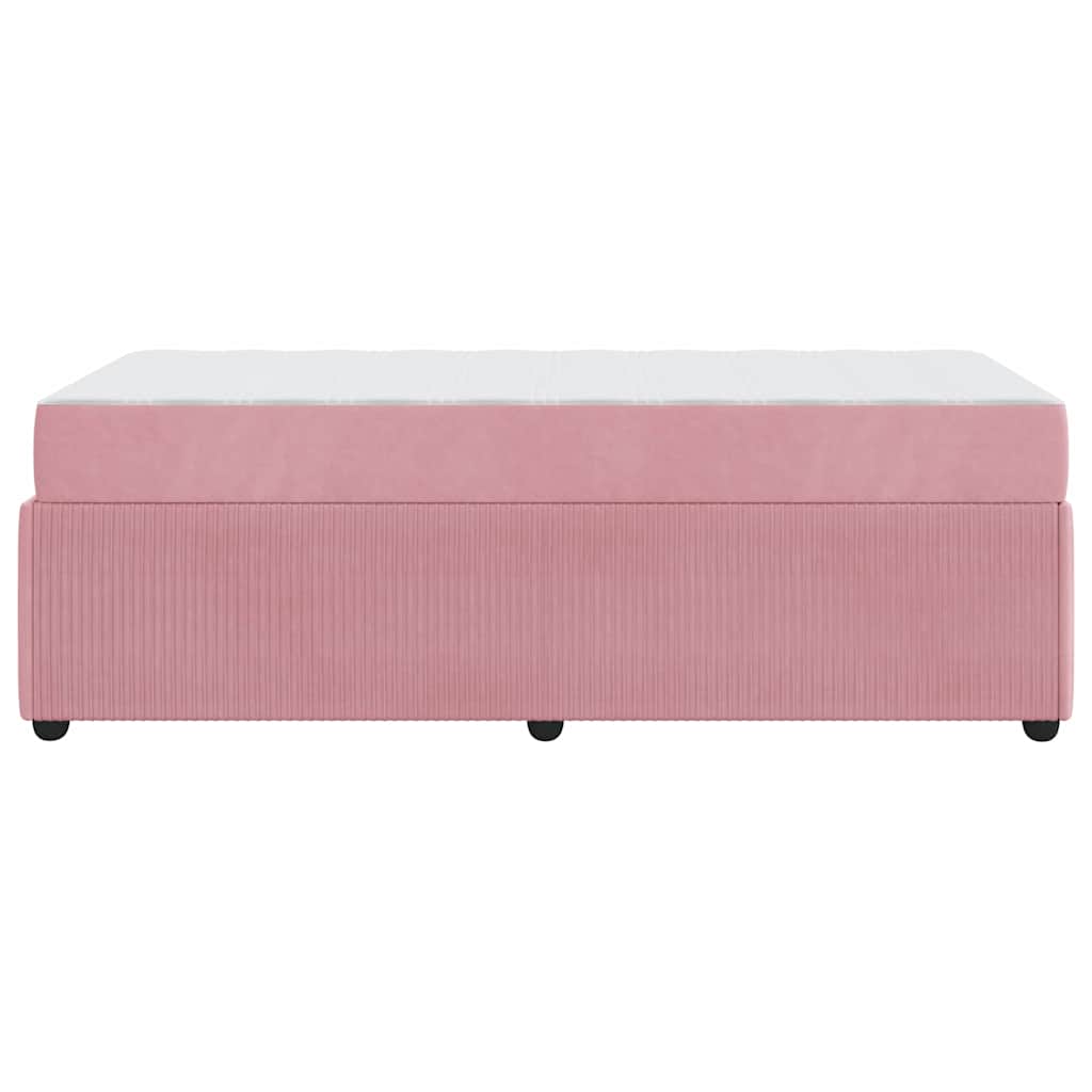 Bedframe met matras Roze 90 x 190 cm Stof is nu te koop bij PeponiXL, paradijselijk wonen!