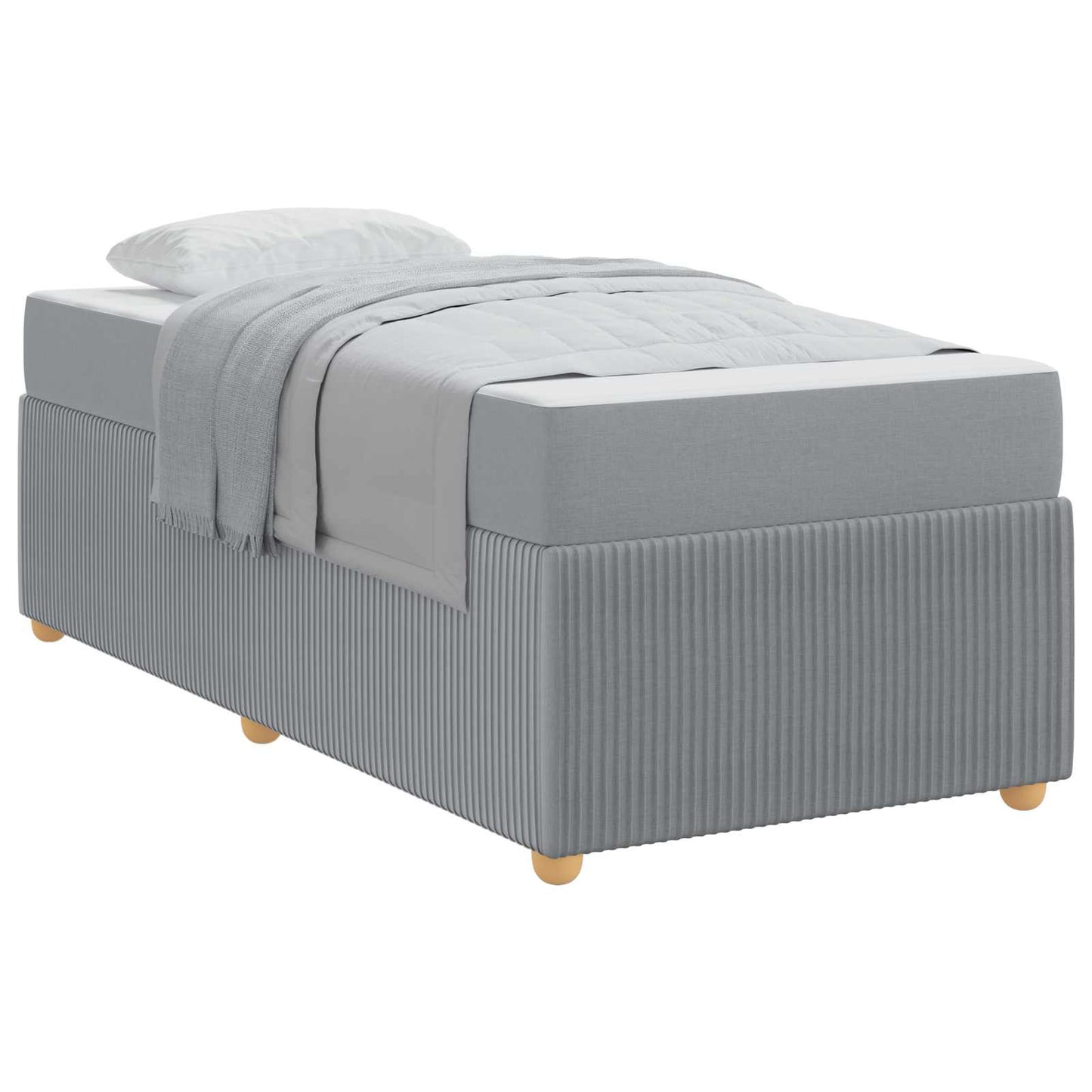 Bedframe met matras Lichtgrijs 90 x 200 cm Stof is nu te koop bij PeponiXL, paradijselijk wonen!