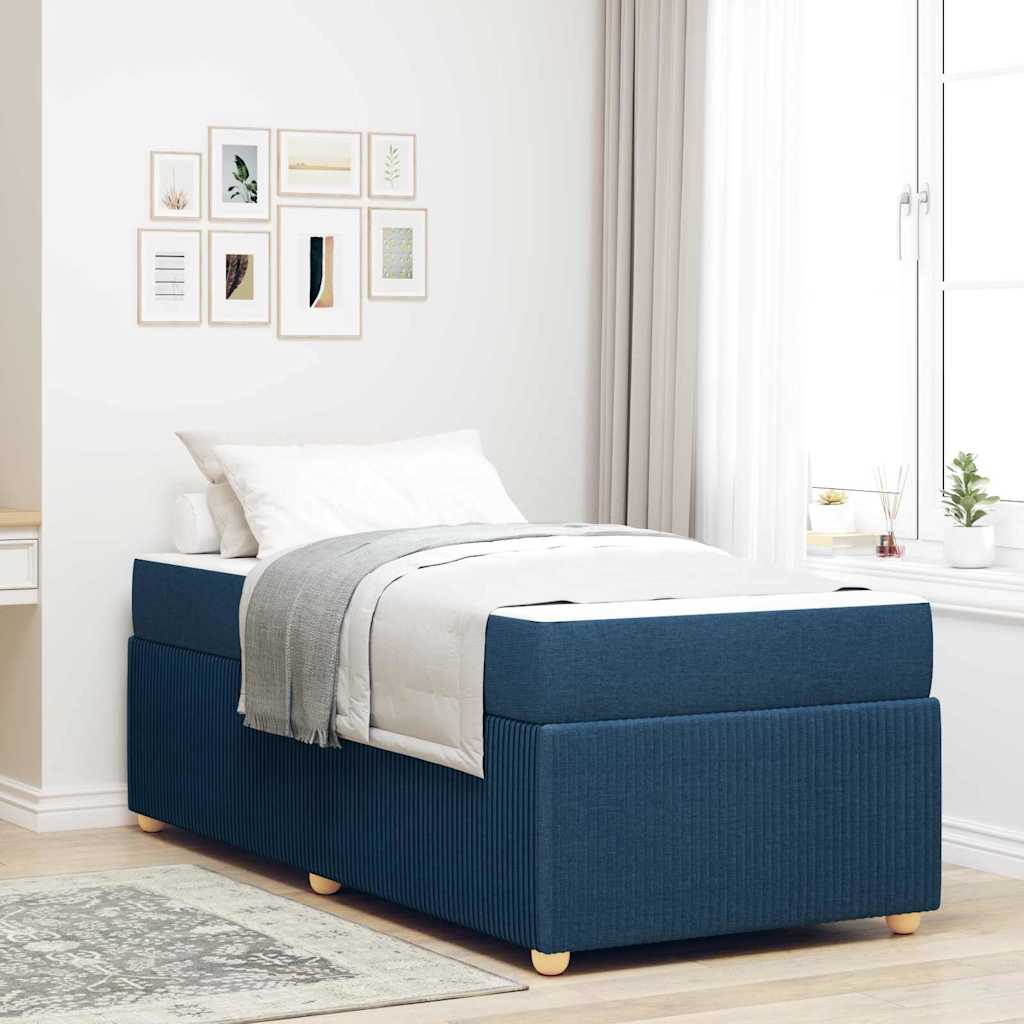 Bedframe met matras Blauw 90 x 200 cm Stof is nu te koop bij PeponiXL, paradijselijk wonen!
