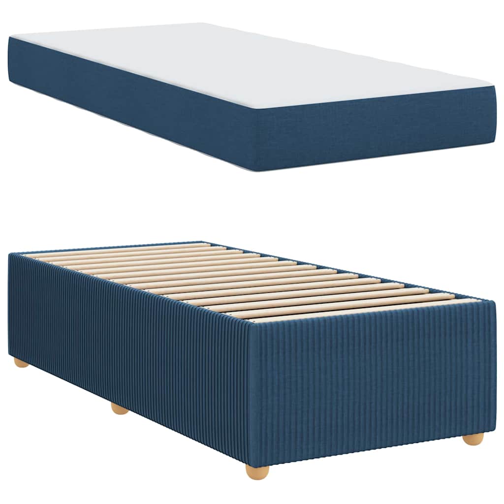 Bedframe met matras Blauw 90 x 200 cm Stof is nu te koop bij PeponiXL, paradijselijk wonen!