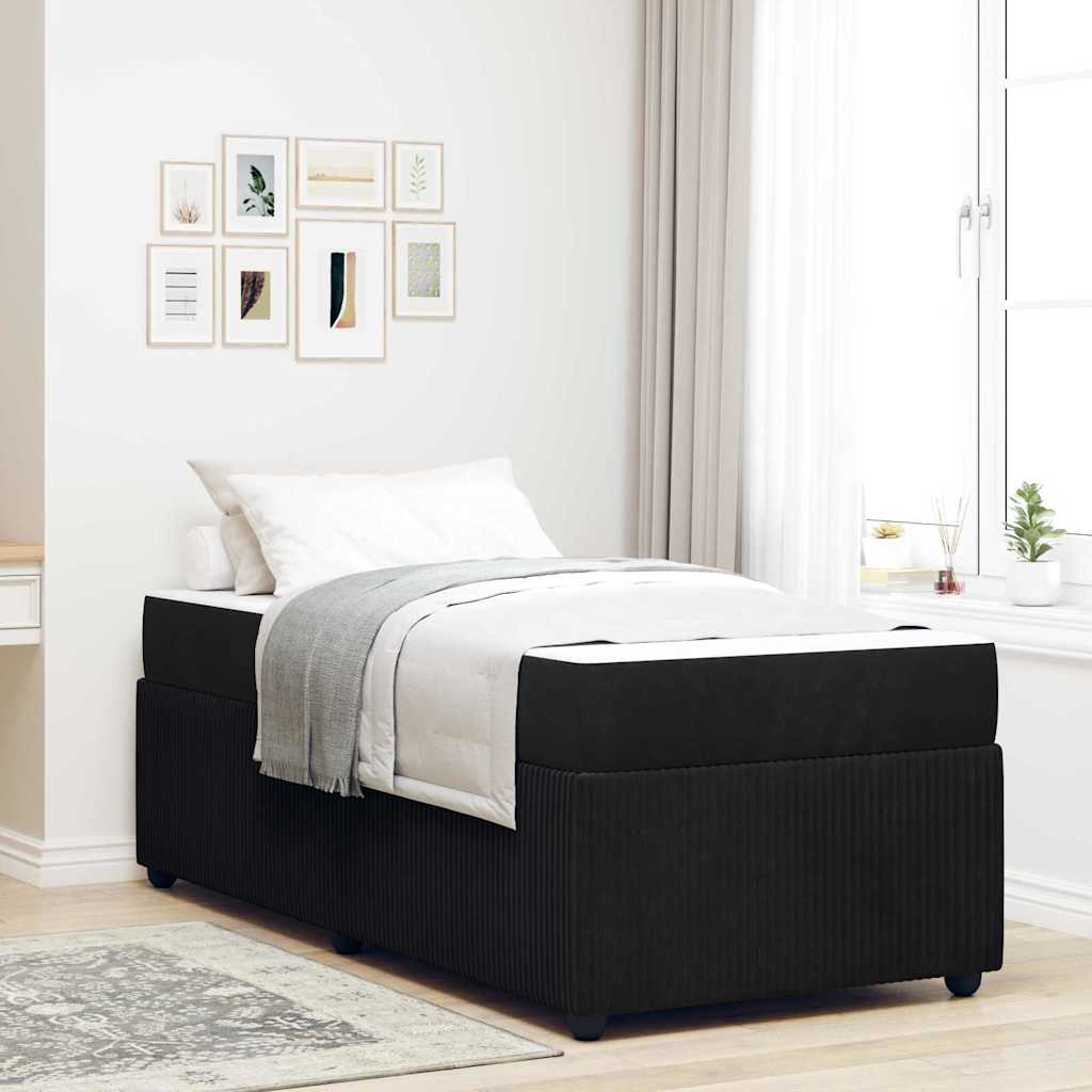 Bedframe met matras Zwart 90 x 200 cm Stof is nu te koop bij PeponiXL, paradijselijk wonen!