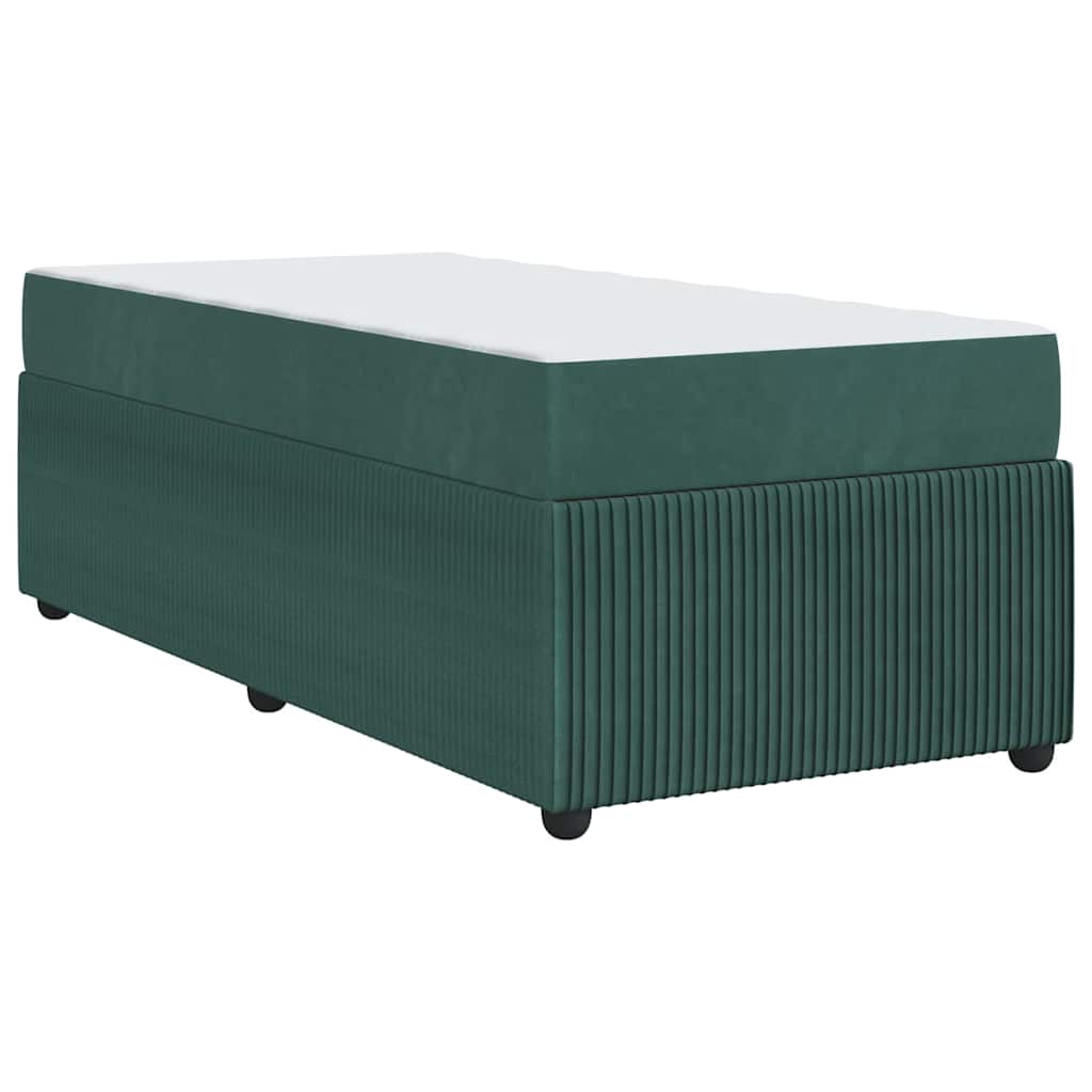 Bedframe met matras Donkergroen 90 x 200 cm Stof is nu te koop bij PeponiXL, paradijselijk wonen!