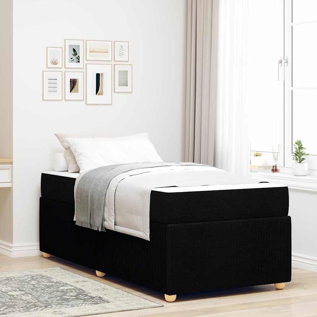 Bedframe met matras Zwart 100 x 200 cm Stof is nu te koop bij PeponiXL, paradijselijk wonen!