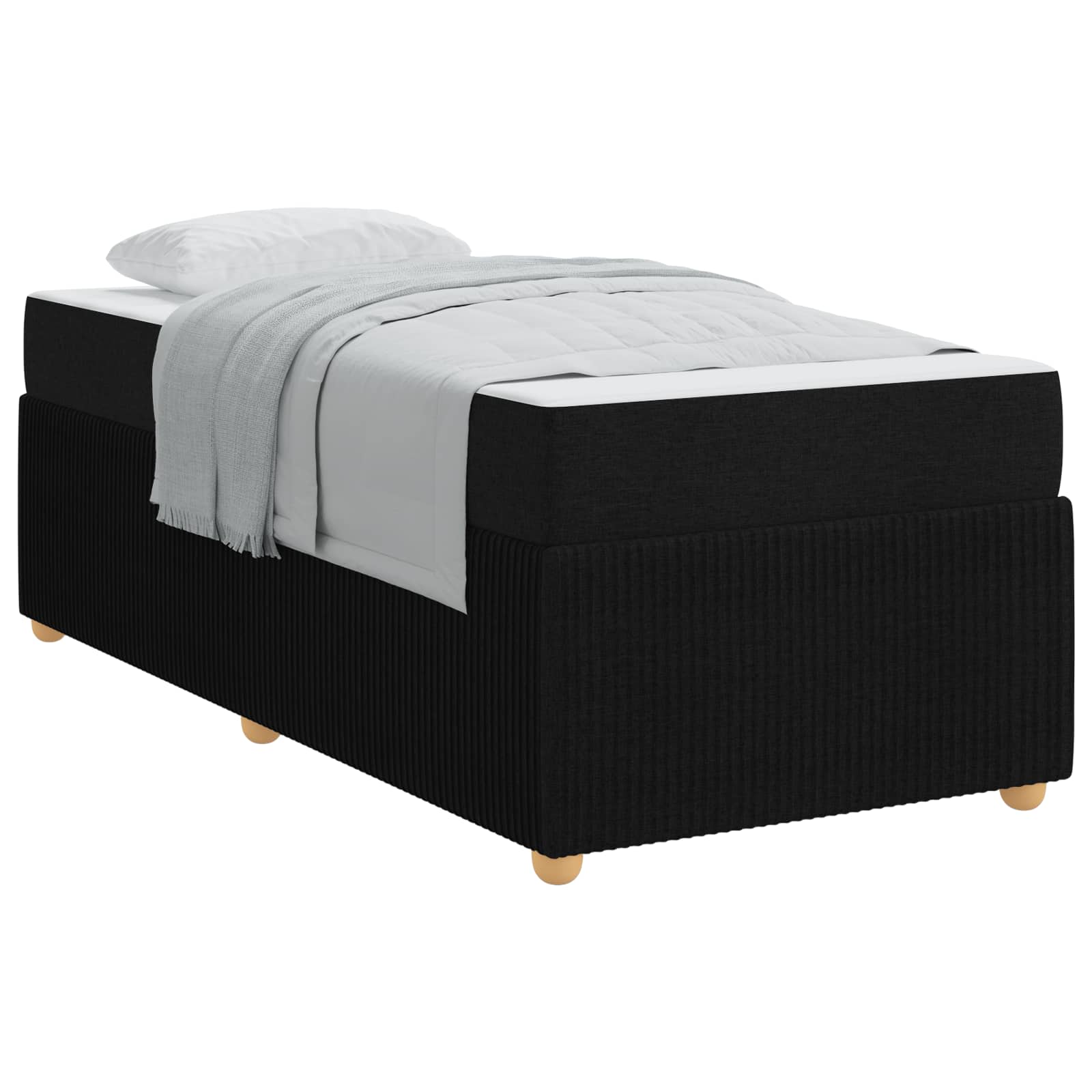 Bedframe met matras Zwart 100 x 200 cm Stof is nu te koop bij PeponiXL, paradijselijk wonen!
