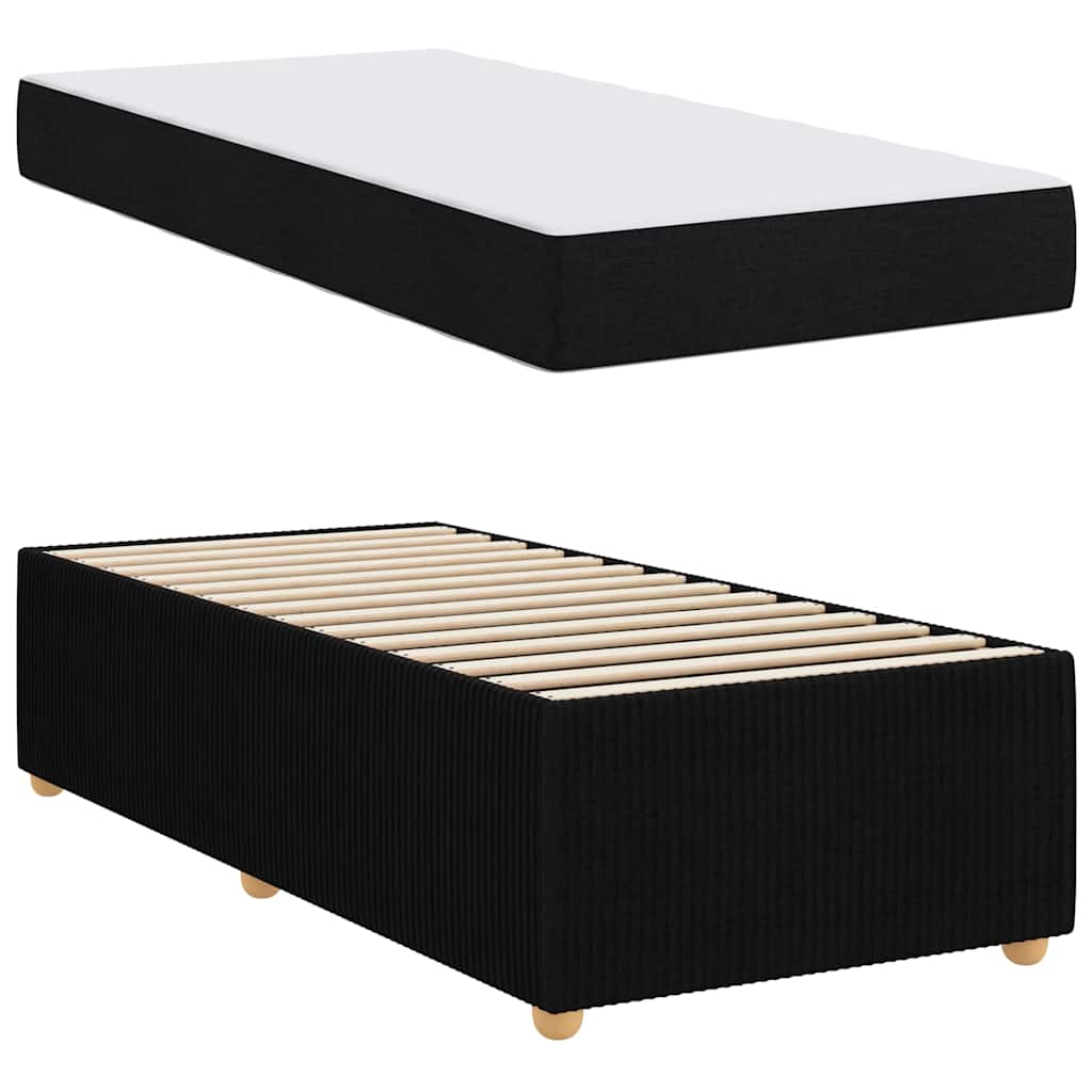 Bedframe met matras Zwart 100 x 200 cm Stof is nu te koop bij PeponiXL, paradijselijk wonen!