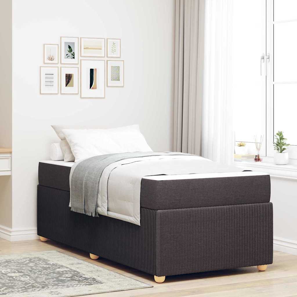Bedframe met matras Donkerbruin 100 x 200 cm Stof is nu te koop bij PeponiXL, paradijselijk wonen!