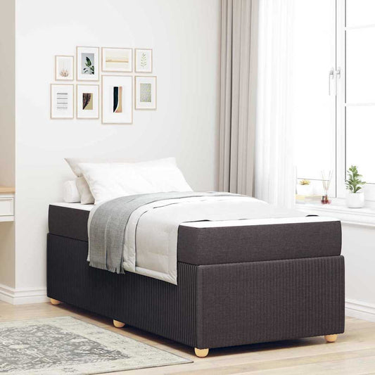 Bedframe met matras Donkerbruin 100 x 200 cm Stof is nu te koop bij PeponiXL, paradijselijk wonen!