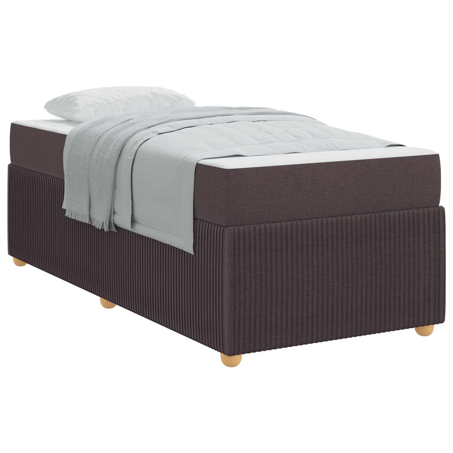 Bedframe met matras Donkerbruin 100 x 200 cm Stof is nu te koop bij PeponiXL, paradijselijk wonen!