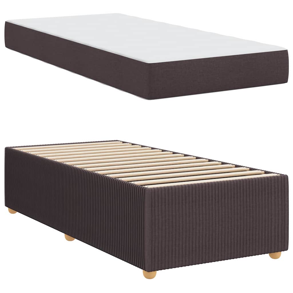 Bedframe met matras Donkerbruin 100 x 200 cm Stof is nu te koop bij PeponiXL, paradijselijk wonen!