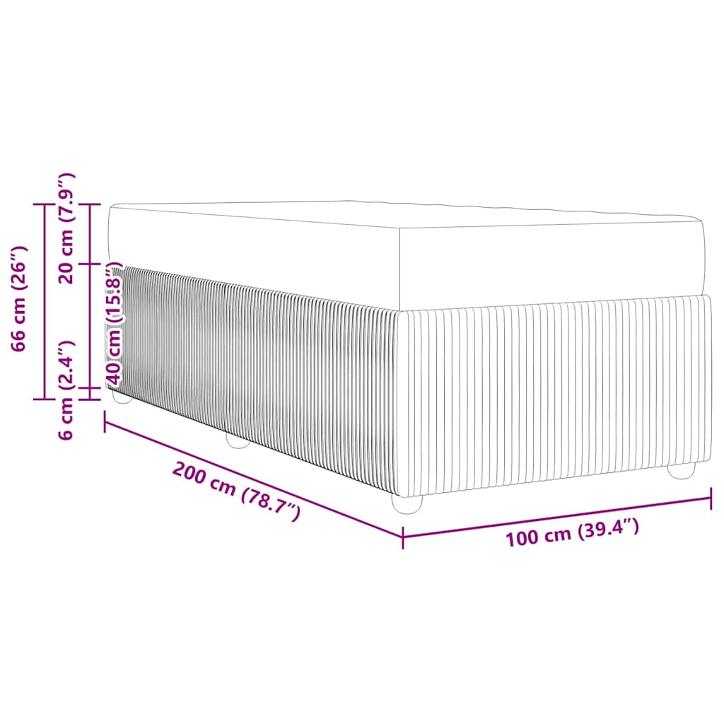 Bedframe met matras Donkerbruin 100 x 200 cm Stof is nu te koop bij PeponiXL, paradijselijk wonen!