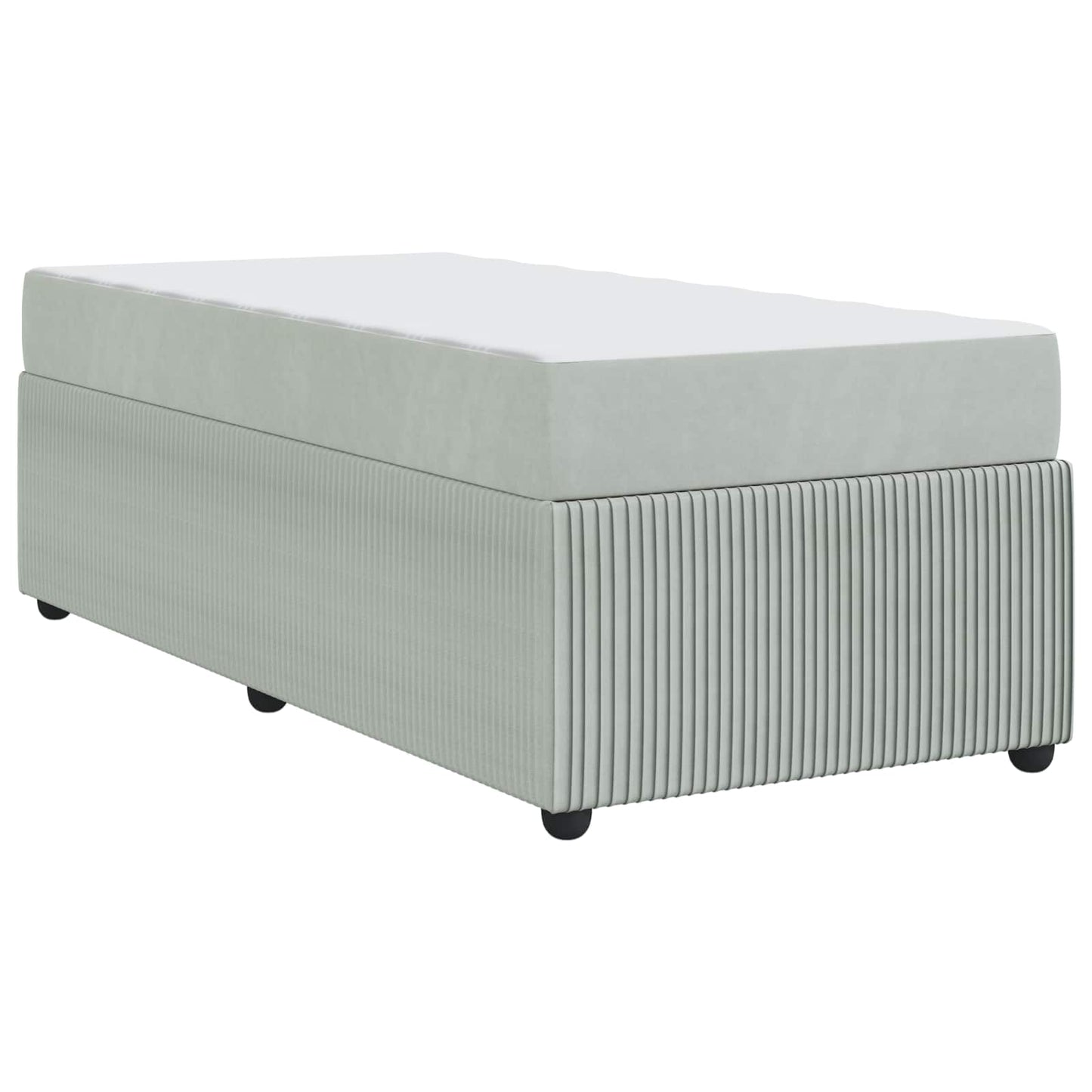 Bedframe met matras Lichtgrijs 100 x 200 cm Stof is nu te koop bij PeponiXL, paradijselijk wonen!