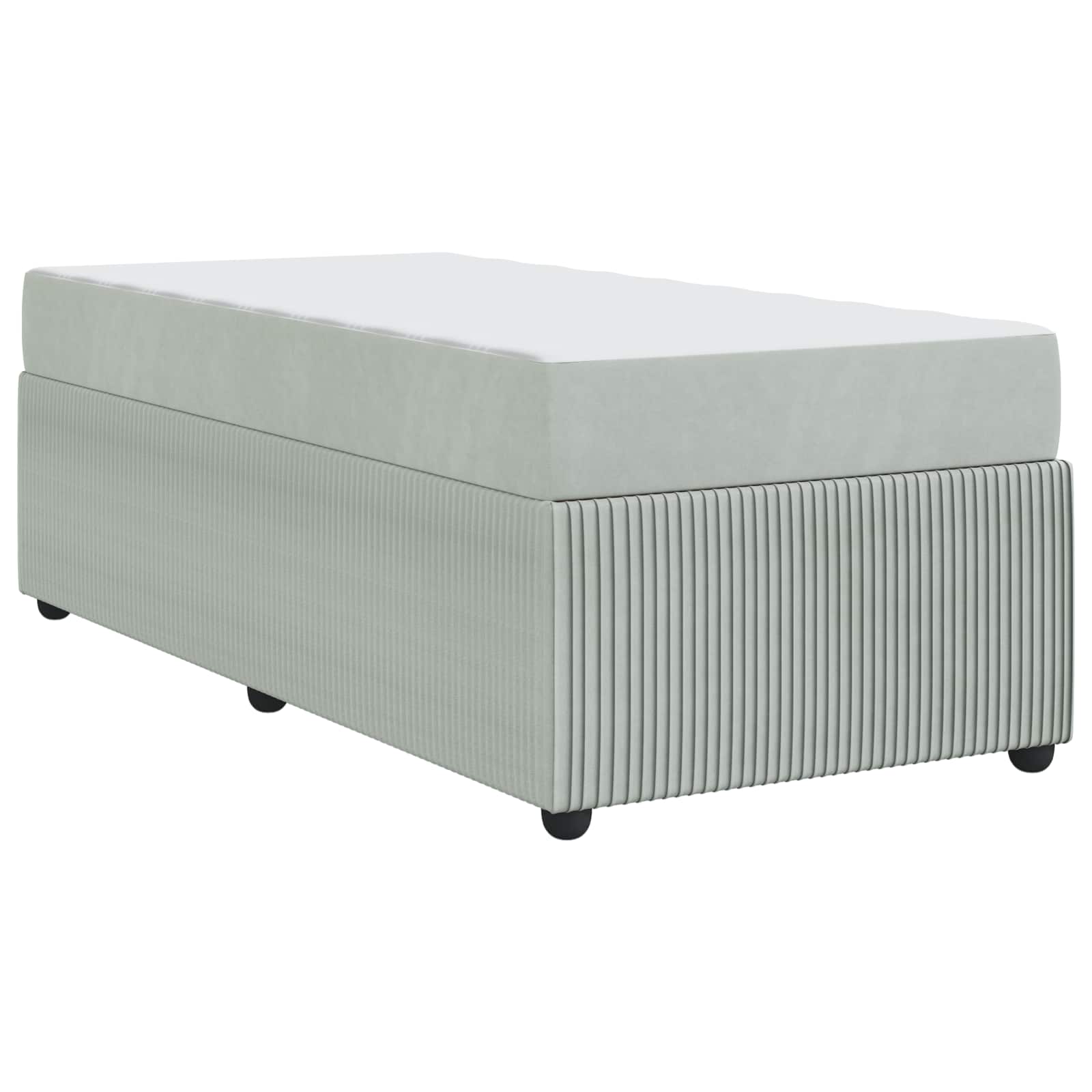 Bedframe met matras Lichtgrijs 100 x 200 cm Stof is nu te koop bij PeponiXL, paradijselijk wonen!