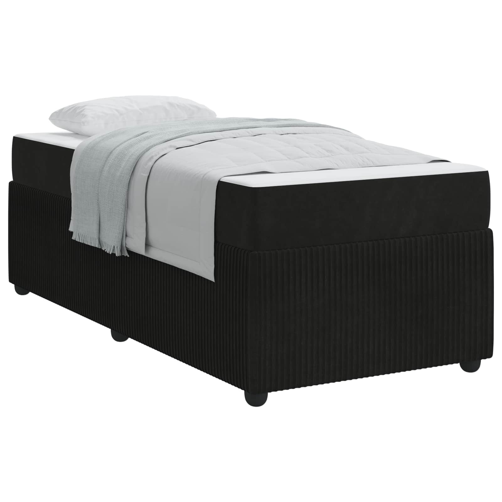 Bedframe met matras Zwart 100 x 200 cm Stof is nu te koop bij PeponiXL, paradijselijk wonen!