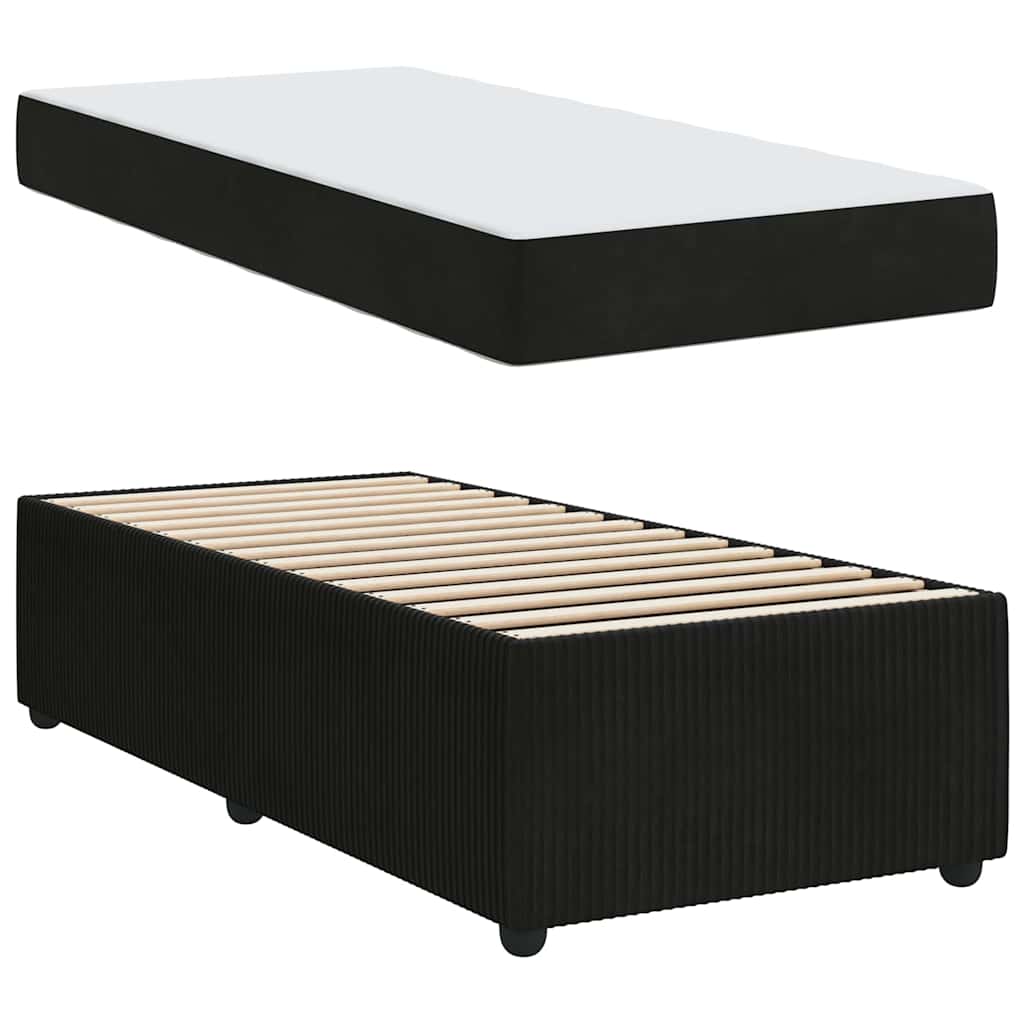 Bedframe met matras Zwart 100 x 200 cm Stof is nu te koop bij PeponiXL, paradijselijk wonen!