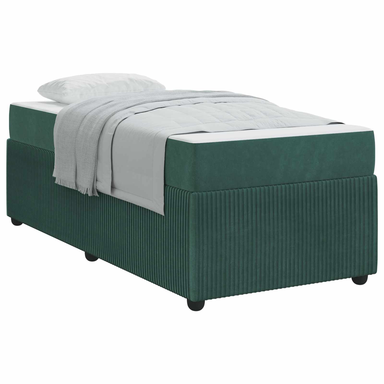 Bedframe met matras Donkergroen 100 x 200 cm Stof is nu te koop bij PeponiXL, paradijselijk wonen!