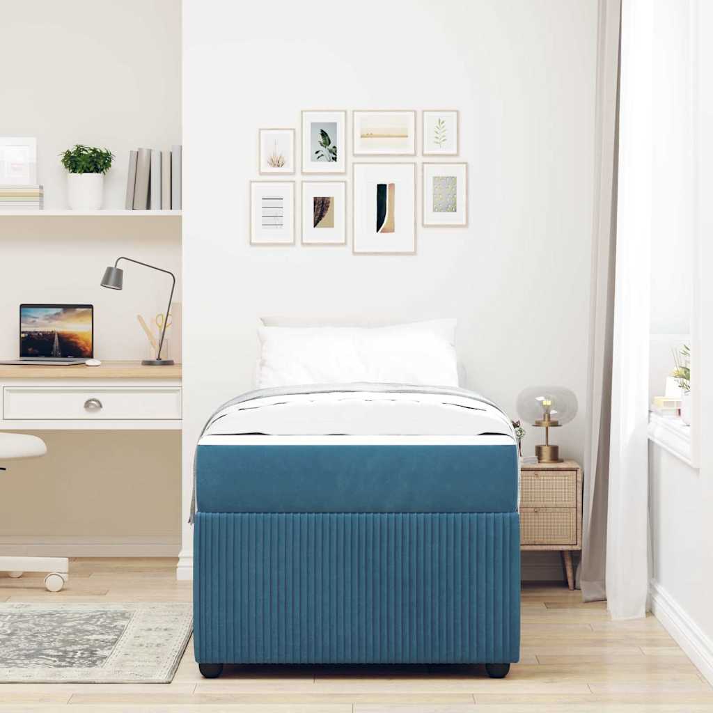 Bedframe met matras Blauw 100 x 200 cm Stof is nu te koop bij PeponiXL, paradijselijk wonen!