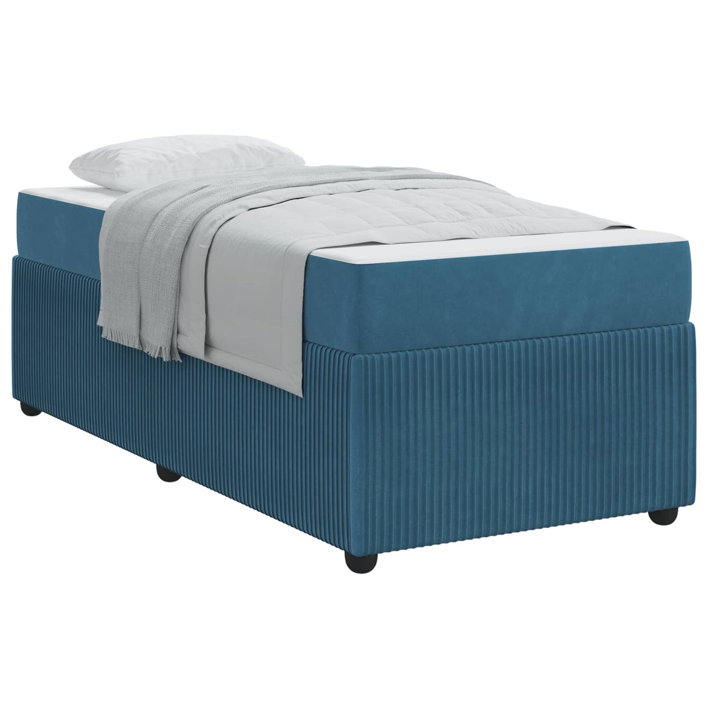 Bedframe met matras Blauw 100 x 200 cm Stof is nu te koop bij PeponiXL, paradijselijk wonen!