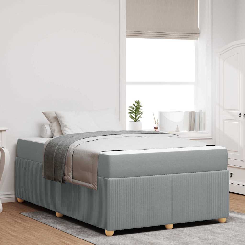 Bedframe met matras Lichtgrijs 120 x 190 cm Stof is nu te koop bij PeponiXL, paradijselijk wonen!