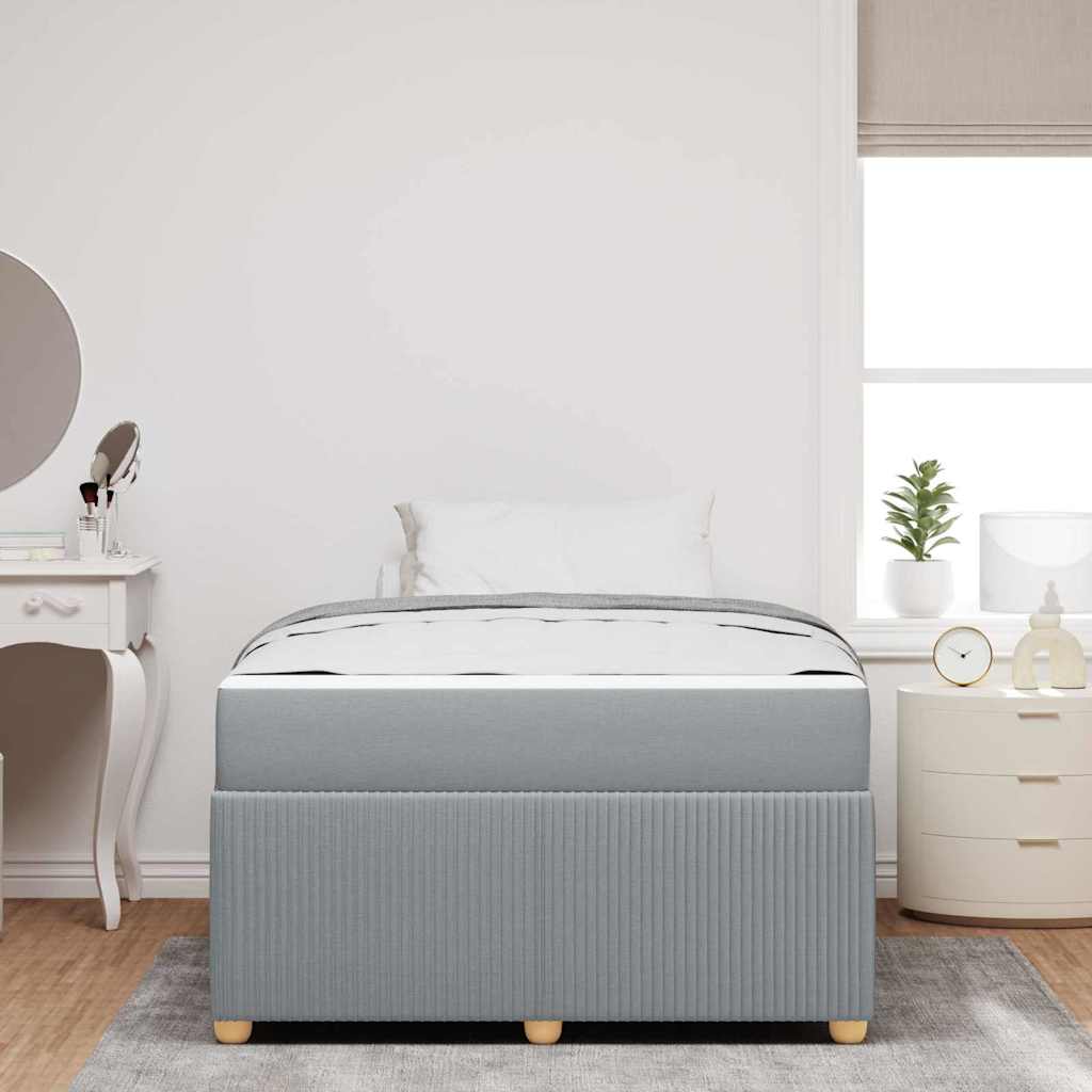 Bedframe met matras Lichtgrijs 120 x 190 cm Stof is nu te koop bij PeponiXL, paradijselijk wonen!