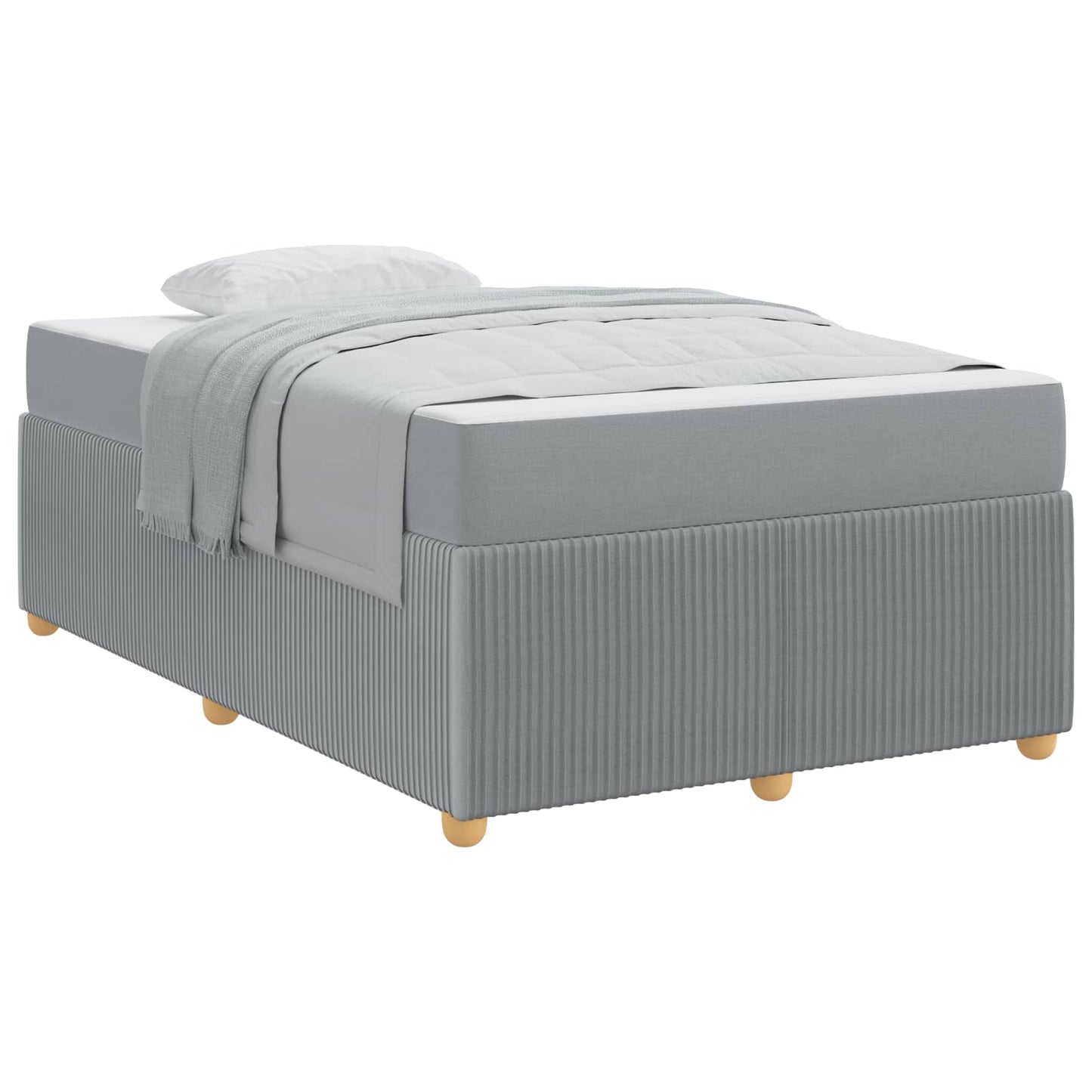 Bedframe met matras Lichtgrijs 120 x 190 cm Stof is nu te koop bij PeponiXL, paradijselijk wonen!
