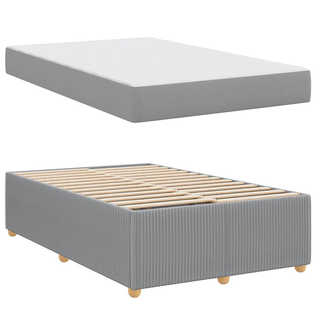 Bedframe met matras Lichtgrijs 120 x 190 cm Stof is nu te koop bij PeponiXL, paradijselijk wonen!