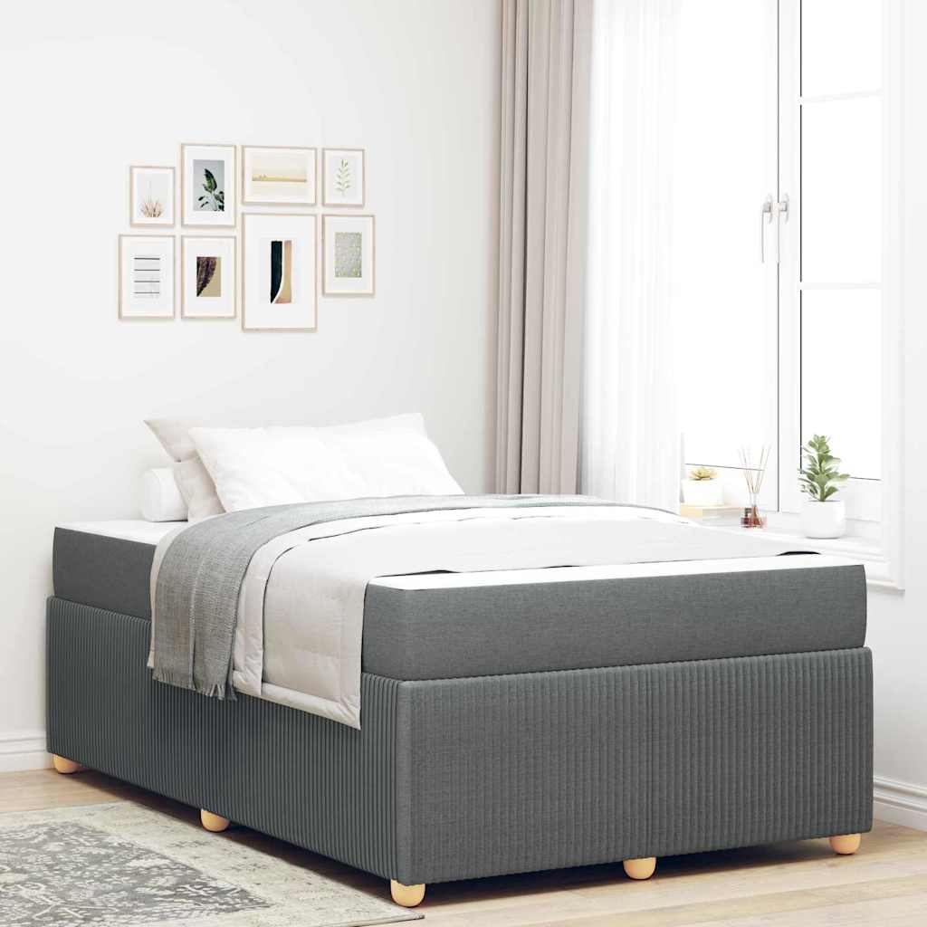 Bedframe met matras Donkergrijs 120 x 190 cm Stof is nu te koop bij PeponiXL, paradijselijk wonen!